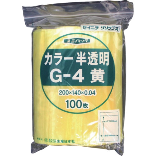 ■セイニチ　「ユニパック」　Ｇ－４　黄　２００×１４０×０．０４　１００枚入　G-4-CY G-4-CY