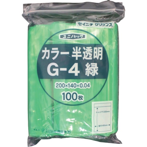 ■セイニチ　「ユニパック」　Ｇ－４　緑　２００×１４０×０．０４　１００枚入　G-4-CG G-4-CG