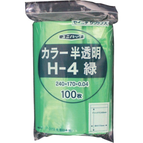 ■セイニチ　「ユニパック」　Ｈ‐４　緑　２４０×１７０×０．０４　１００枚入　H-4-CG