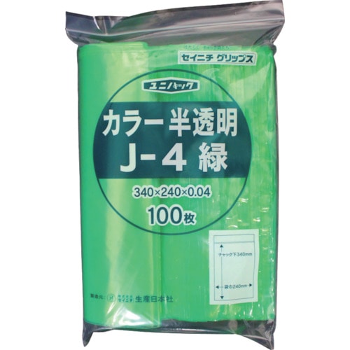 ■セイニチ　「ユニパック」　Ｊ‐４　緑　３４０×２４０×０．０４　１００枚入　J-4-CG