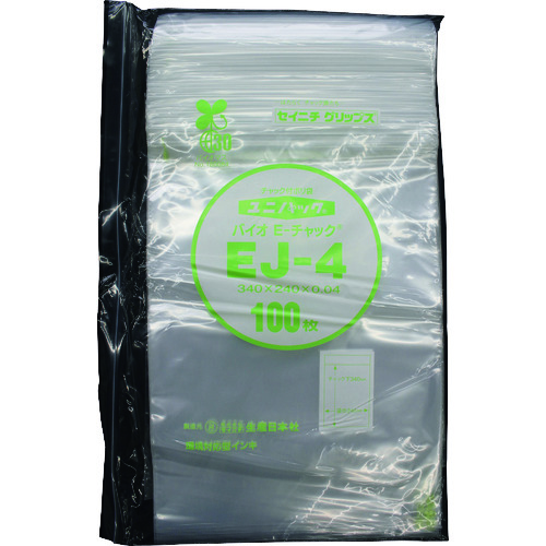 ■セイニチ　「ユニパック」バイオＥチャック規格品（チャック付ポリエチレン袋）　ＥＪ－４　３４０×２４０×０．０４ EJ4100