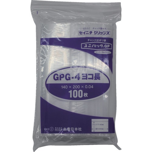 ■セイニチ　「ユニパックＧＰ」Ｇ‐４　ヨコ長　１４０×２００×０．０４　１００枚 GPG4YOKONAGA
