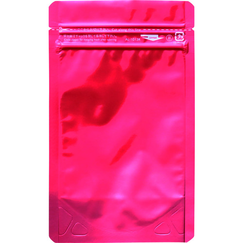 ■セイニチ　「ラミジップ」　アルミカラースタンドタイプ　赤　１３０×１００＋３０　（５０枚入） AL1013R