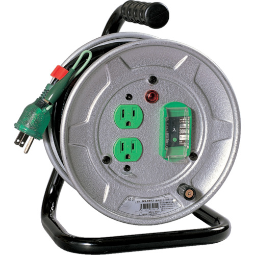 ■日動　電工ドラム　標準型１００Ｖドラム　アース漏電しゃ断器付　１０ｍ　NS-EB12