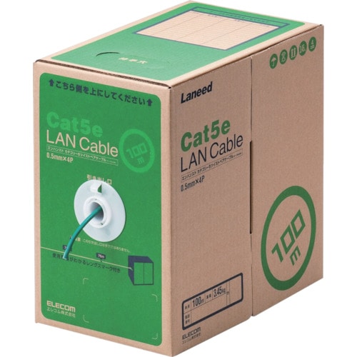 ■エレコム　ＥＵ　ＲｏＨＳ準拠ＬＡＮケーブル　ＣＡＴ５Ｅ　１００ｍ　ダークグリーン LDCT2DG100RS