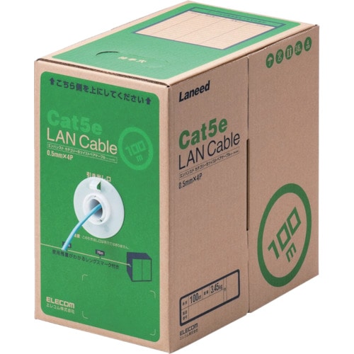 ■エレコム　ＥＵ　ＲｏＨＳ準拠ＬＡＮケーブル　ＣＡＴ５Ｅ　１００ｍ　ライトブルー LDCT2LB100RS