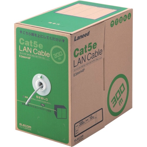 ■エレコム　ＥＵ　ＲｏＨＳ準拠ＬＡＮケーブル　ＣＡＴ５Ｅ　３００ｍ　ライトグレー LDCT2LG300RS