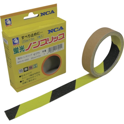 ■ＮＣＡ　蛍光ノンスリップ　２５×３ｍ　ゼブラタイプ　NSP-253-FLZ