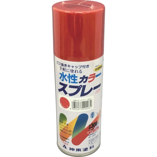 ■シントー　水性カラースプレー　レッド　３００ＭＬ　2908-0.3 2908-0.3