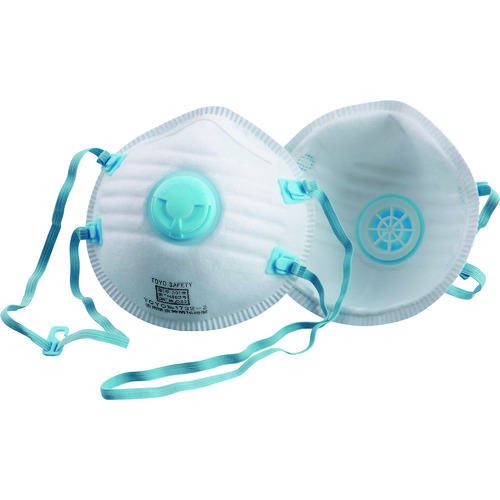 ■トーヨーセフティ　使い捨て式防じんマスク　ＤＳ２　排気弁付　頭掛けタイプ　（２０枚入） NO.1732A