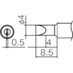 ■白光　こて先　４Ｄ型　T12-D4 T12-D4