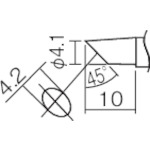 ■白光　こて先　４Ｃ型（Ｚ）　面のみ　T12-CF4Z T12-CF4Z