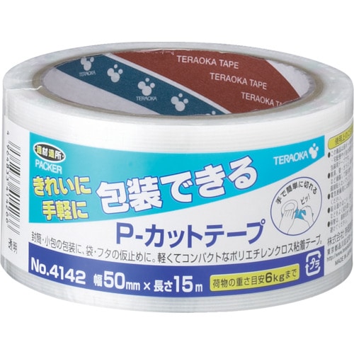 ■ＴＥＲＡＯＫＡ　Ｐ－カットテープ　ＮＯ．４１４２　５０ｍｍ×１５Ｍ　透明　４１４２ＴＭ５０Ｘ１５ 4142TM50X15