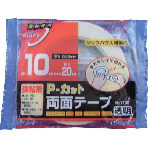 ＴＥＲＡＯＫＡ　Ｐ‐カット両面テープ　ＮＯ．７１００　１０ｍｍＸ２０Ｍ　7100 10X20