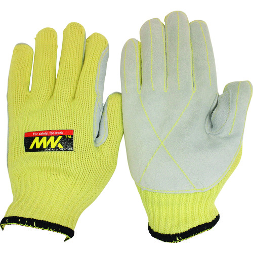 ■おたふく　耐切創手袋　７Ｇ　牛床革貼り　Ｌ MWK916L
