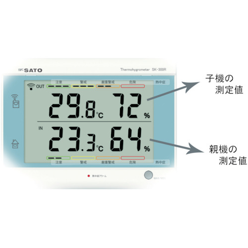 ■佐藤　最高最低無線温湿度計　ＳＫ‐３００Ｒ（８４２０‐００）　SK300R