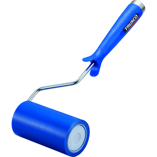 ■ＴＲＵＳＣＯ　クリーンルーム用粘着ローラー４インチ用ハンドル　粘着ローラー青１巻付　２重袋入 CNR4HB