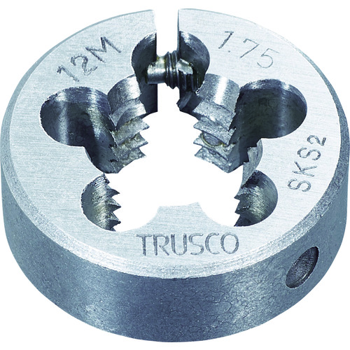 ■ＴＲＵＳＣＯ　丸ダイス　３８径　Ｍ１２Ｘ１．２５　（ＳＫＳ） T38D12X1.25