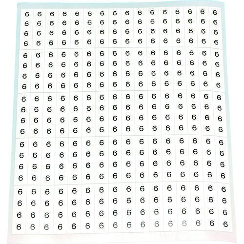 ■ＴＲＵＳＣＯ　ケーブル用ラベル　「６」　１０枚入（１シート８０個） CAL6