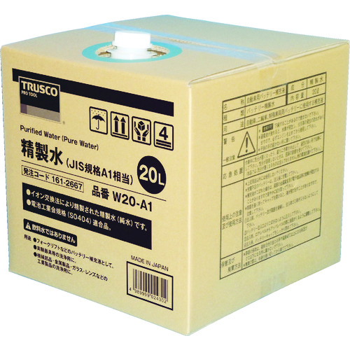 ■ＴＲＵＳＣＯ　精製水　２０Ｌ　ＪＩＳ規格Ａ１相当 W20A1