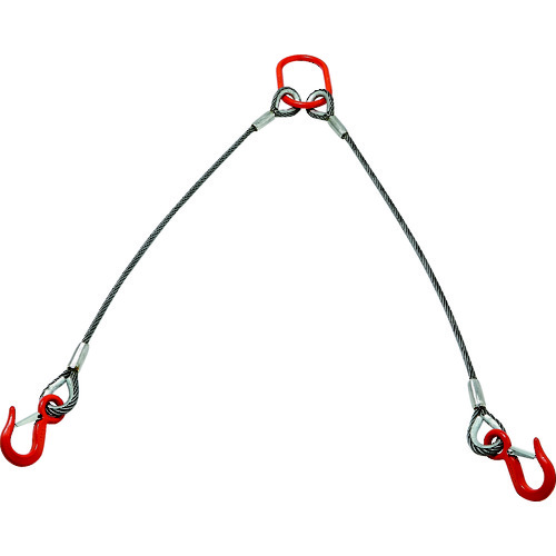 ■ＴＲＵＳＣＯ　２本吊りアルミロックスリング　フック付き　６ｍｍＸ１．５ｍ TWEL2P6S1.5