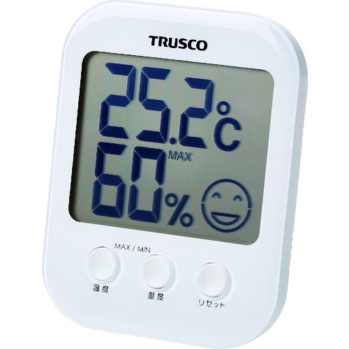 ■ＴＲＵＳＣＯ　熱中症・インフルエンザ危険度お知らせ付デジタル温湿度計 TDTM001
