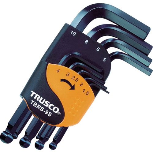 ■トラスコ中山(TRUSCO)　ボールポイント六角棒レンチセット　ショートタイプ　９本組  TBRS-9S TBRS-9S