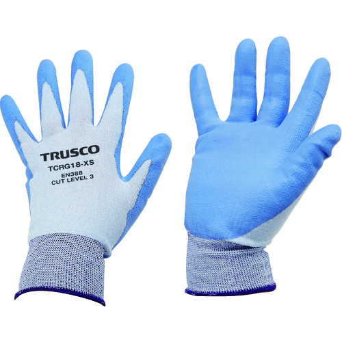 ■ＴＲＵＳＣＯ　耐切創手袋　１８Ｇ　ポリウレタンコーティング　ＸＳサイズ TCRG18XS