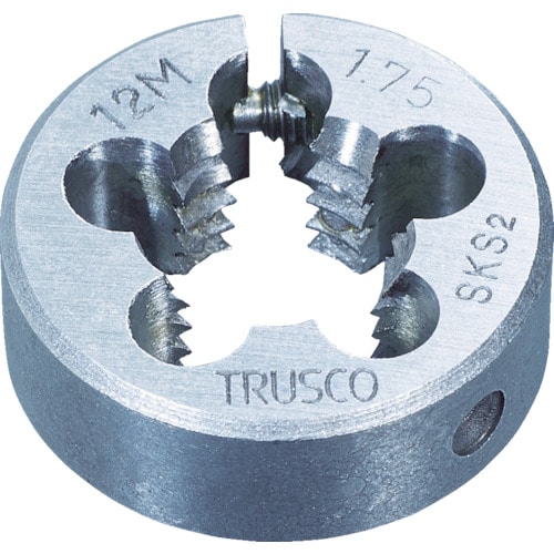 ■トラスコ中山(TRUSCO)　丸ダイス　２５径　Ｍ１２×１．７５　（ＳＫＳ）  T25D-12X1.75 T25D-12X1.75