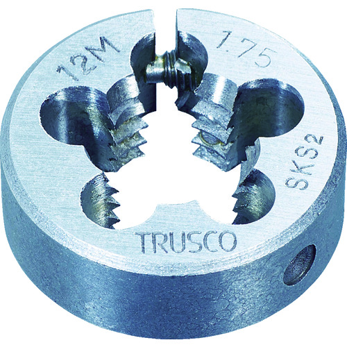 ■トラスコ中山(TRUSCO)　丸ダイス　２５径　Ｍ４×０．７　（ＳＫＳ）  T25D-4X0.7 T25D-4X0.7