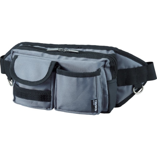■トラスコ中山(TRUSCO)　ウエストポーチ　２ポケット　グレー　TC-WDP-GY TC-WDP-GY