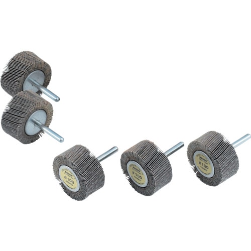 ■トラスコ中山(TRUSCO)　ミラクルフラップホイール　外径８０Ｘ厚２５Ｘ軸６　５個入　８０♯　MR8025　80