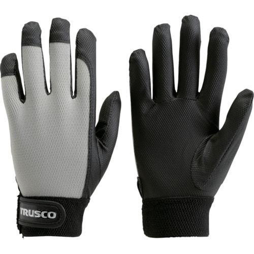 ■トラスコ中山(TRUSCO)　ＰＵ薄手手袋エンボス加工　グレー　Ｓ　TPUM-G-S TPUM-G-S