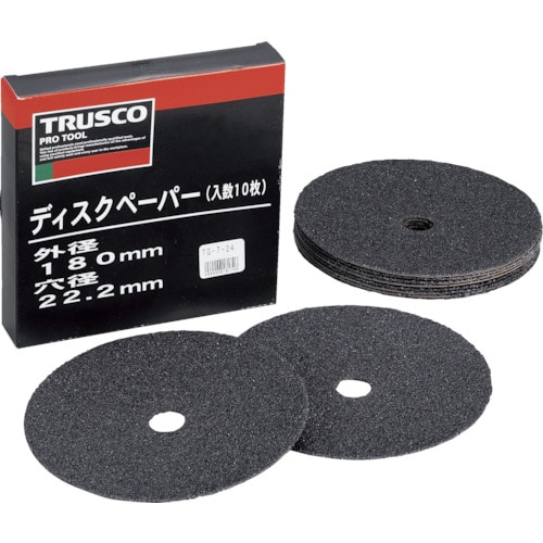■トラスコ中山(TRUSCO)　ディスクペーパー７型　Φ１８０Ｘ２２．２　＃３０　１０枚入　TG7-30
