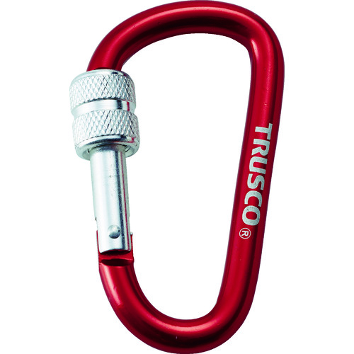 ■トラスコ中山(TRUSCO)　ネジロック付カラビナ　線径８ｍｍｘ７９ｍｍ　レッド　TKNNL880R TKNNL880R