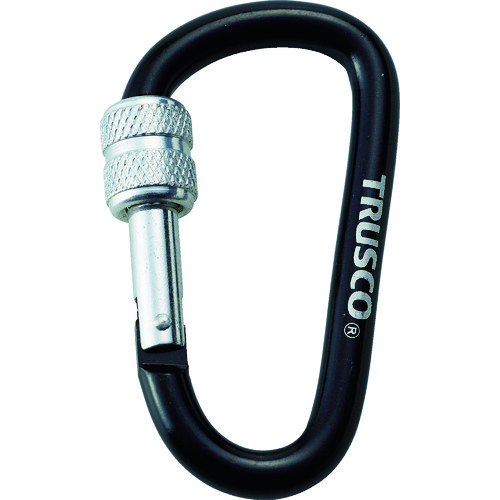 ■トラスコ中山(TRUSCO)　ネジロック付カラビナ　線径８ｍｍｘ７９ｍｍ　ブラック　TKNNL880BK TKNNL880BK