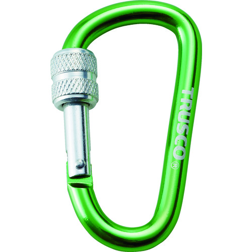 ■トラスコ中山(TRUSCO)　ネジロック付カラビナ　線径８ｍｍｘ７９ｍ　グリーン　TKNNL880GN TKNNL880GN