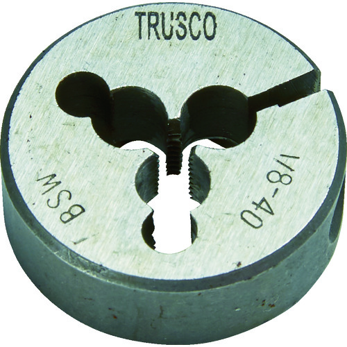 ■トラスコ中山(TRUSCO)　丸ダイス　２５径　ウイットねじ　１／８Ｗ４０　（ＳＫＳ）  T25D-1/8W40