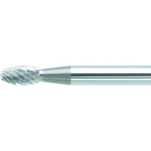 ■トラスコ中山(TRUSCO)　超硬バー　タマゴ型　Φ３Ｘ刃長５．５Ｘ軸３　ロング　ダブルカット　TB6A030L75 TB6A030L75