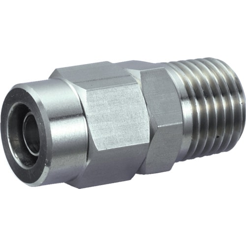 ■トラスコ中山(TRUSCO)　ＳＵＳメイルコネクタ　適用チューブ径４Ｘ２　ねじＲ１／８  TS4-01M  (R1/8)