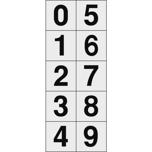■トラスコ中山(TRUSCO)　数字ステッカ―　３０×３０　「０～９」連番　透明　１枚入　TSN-30-10-TM TSN-30-10-TM