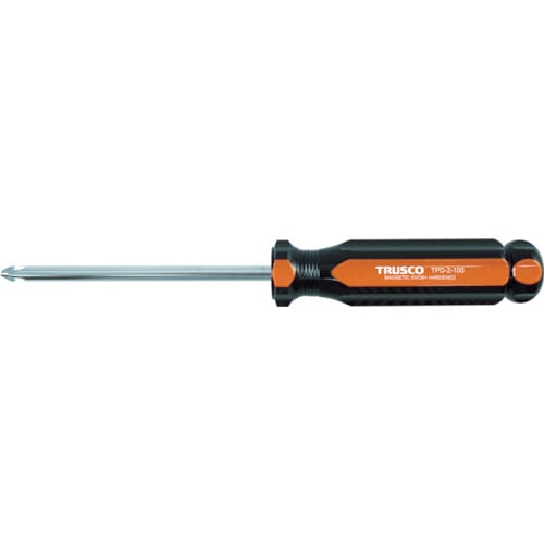 ■トラスコ中山(TRUSCO)　プラスチック柄ドライバーマグネット入り（＋ＮＯ．２Ｘ１００ｍｍ）  TPD-2-100 TPD-2-100