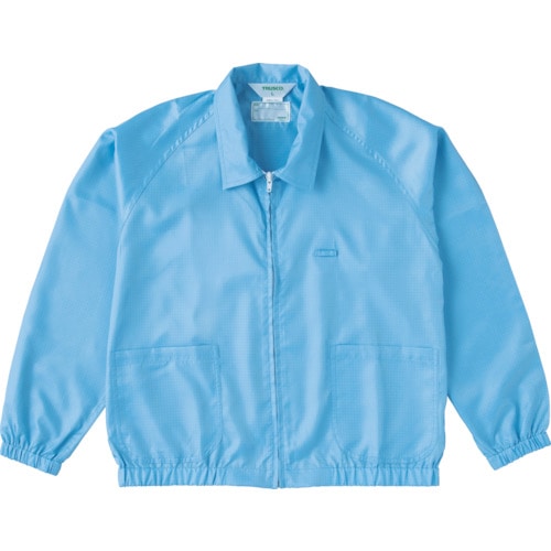 ■トラスコ中山(TRUSCO)　制電糸グリッド仕様ジャケット（衿付）　ブルー　Ｌ　TCLGJ-B-L TCLGJ-B-L