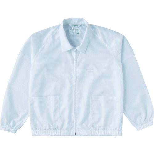 ■トラスコ中山(TRUSCO)　制電糸グリッド仕様ジャケット（衿付）　ホワイト　Ｌ　TCLGJ-W-L TCLGJ-W-L