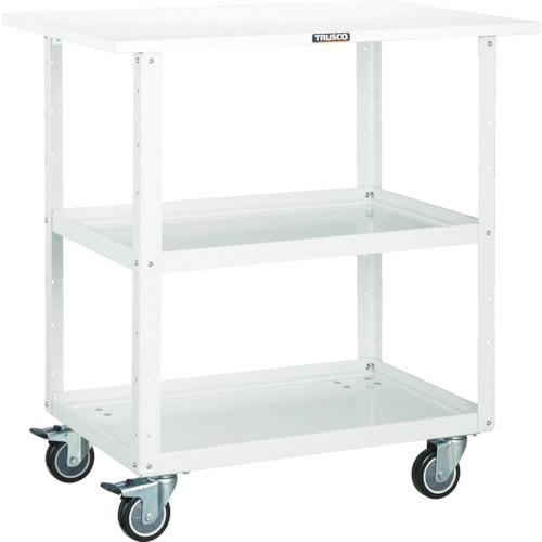 ■トラスコ中山(TRUSCO)　イーグルワゴン　６００Ｘ４００　天板付　ウレタン４輪自在　ＹＧ色EGW962TUJYG