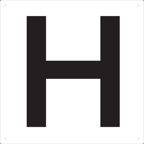 ■トラスコ中山(TRUSCO)　表示板　アルファベット「Ｈ」　４２０Ｘ４２０　TAEH-H TAEH-H