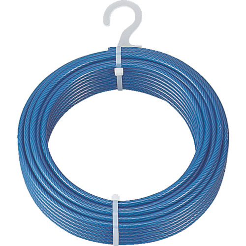 ■トラスコ中山(TRUSCO)　メッキ付ワイヤロープ　ＰＶＣ被覆タイプ　Φ４（６）ｍｍＸ５０ｍ　CWP-4S50