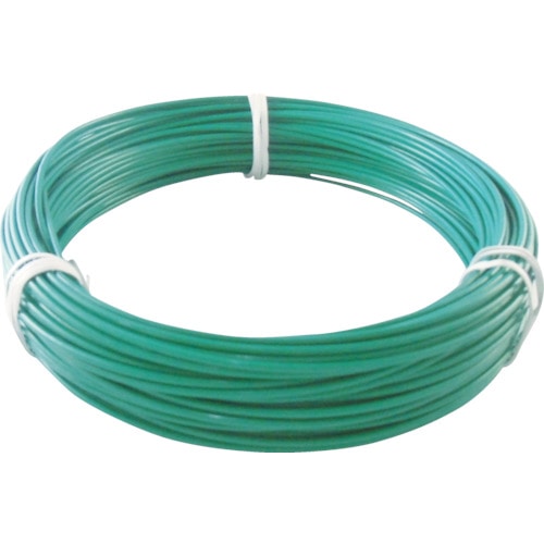 ■トラスコ中山(TRUSCO)　カラー針金　ビニール被覆タイプ　２．０ｍｍＸ２５ｍ　緑　TCWM20GN TCWM20GN