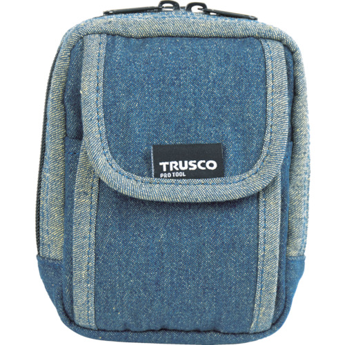 ■トラスコ中山(TRUSCO)　デニム携帯電話用ケース　２ポケット　ブルー　TDCH101 TDCH101