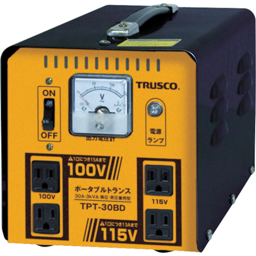 ■トラスコ中山(TRUSCO)　ポータブルトランス　３０Ａ　３ｋＶＡ　降圧・昇圧兼用型　TPT30BD TPT30BD